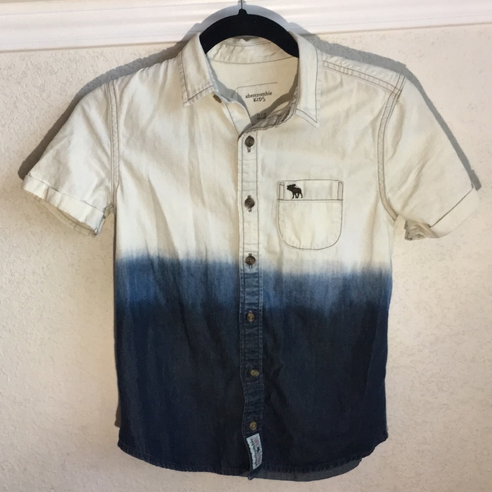 Boys Abercrombie Kids dip dyed button down.